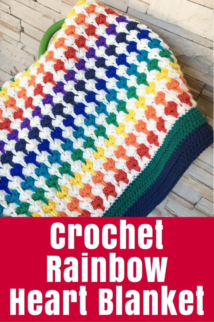 I'm so excited to share this finished Crochet Rainbow Heart Blanket - it will be perfect for cuddling on the couch this Winter.