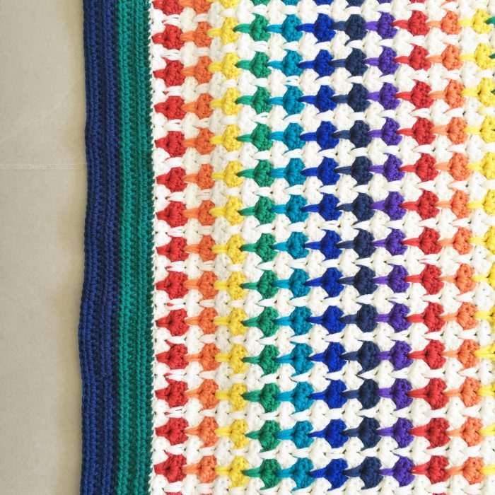 Crochet Rainbow Heart Blanket 3
