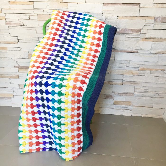 Crochet Rainbow Heart Blanket