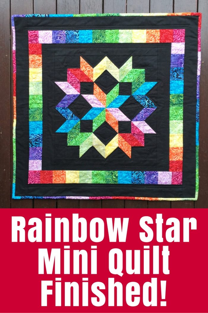 Rainbow Star Mini Quilt Finished! (1)