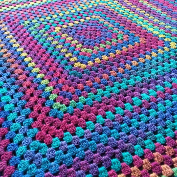 rainbow crochet granny blanket2
