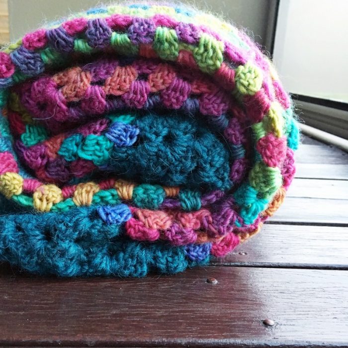 rainbow crochet granny blanket4