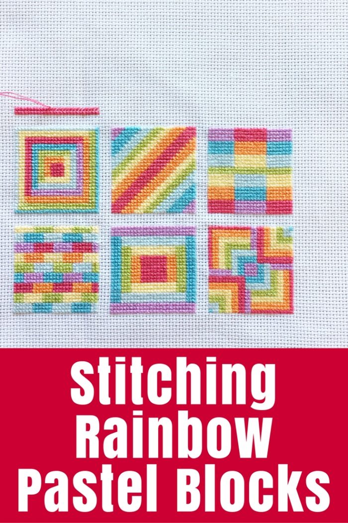 I've been doing lots of stitching rainbow pastel blocks recently so I wanted to show you how they are coming along. You can download the free pattern too.