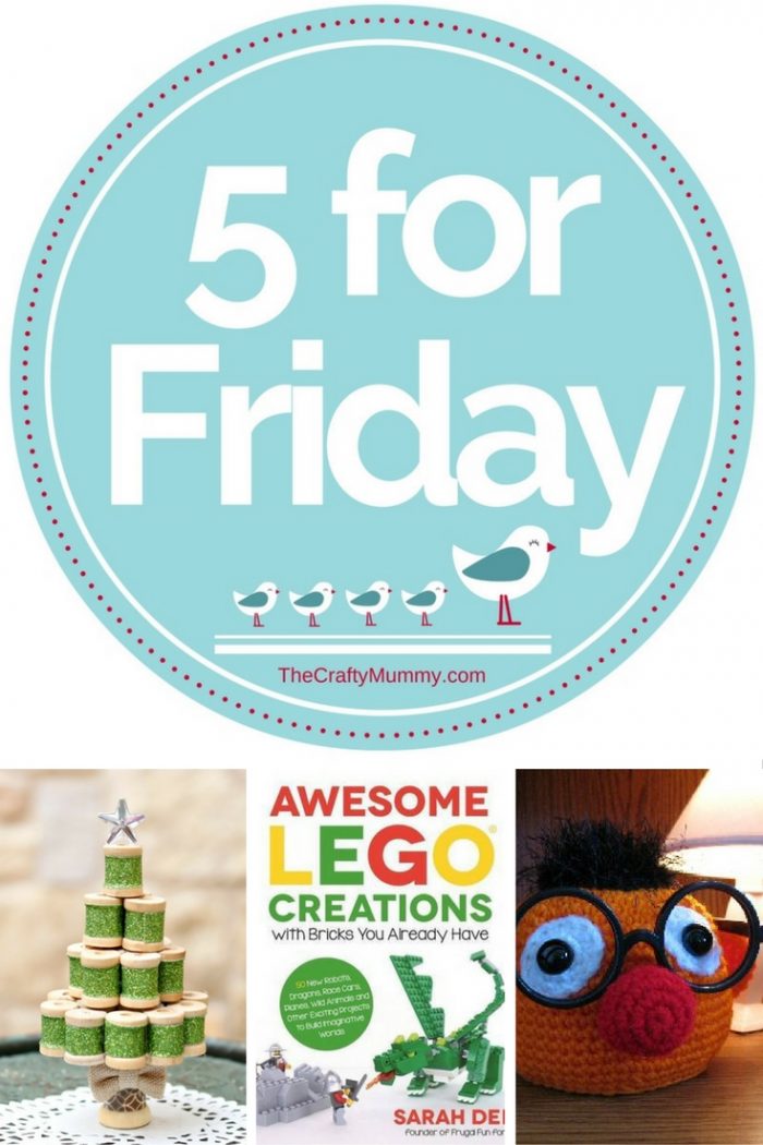 It is Five for Friday time again with some cool crafty updates from around the web including crochet, quilting, Lego and a cute Christmas craft.