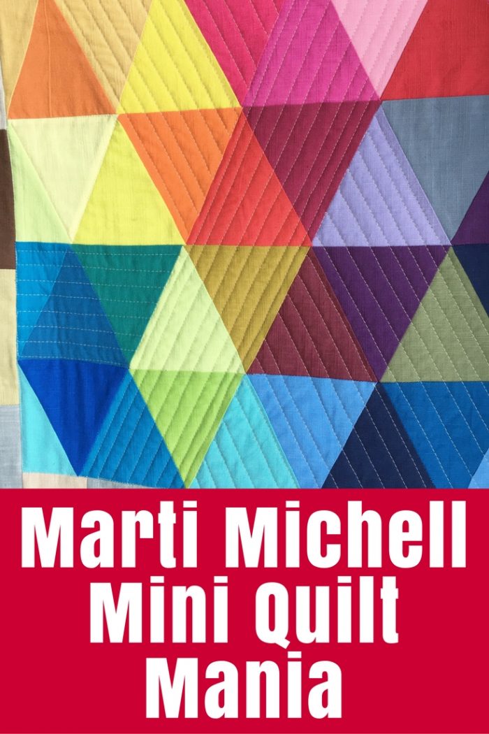 Did you make a Rainbow Triangles Mini Quilt or any mini as part of the Marti Michell Mini Quilt Mania? Make sure you check out the prizes.