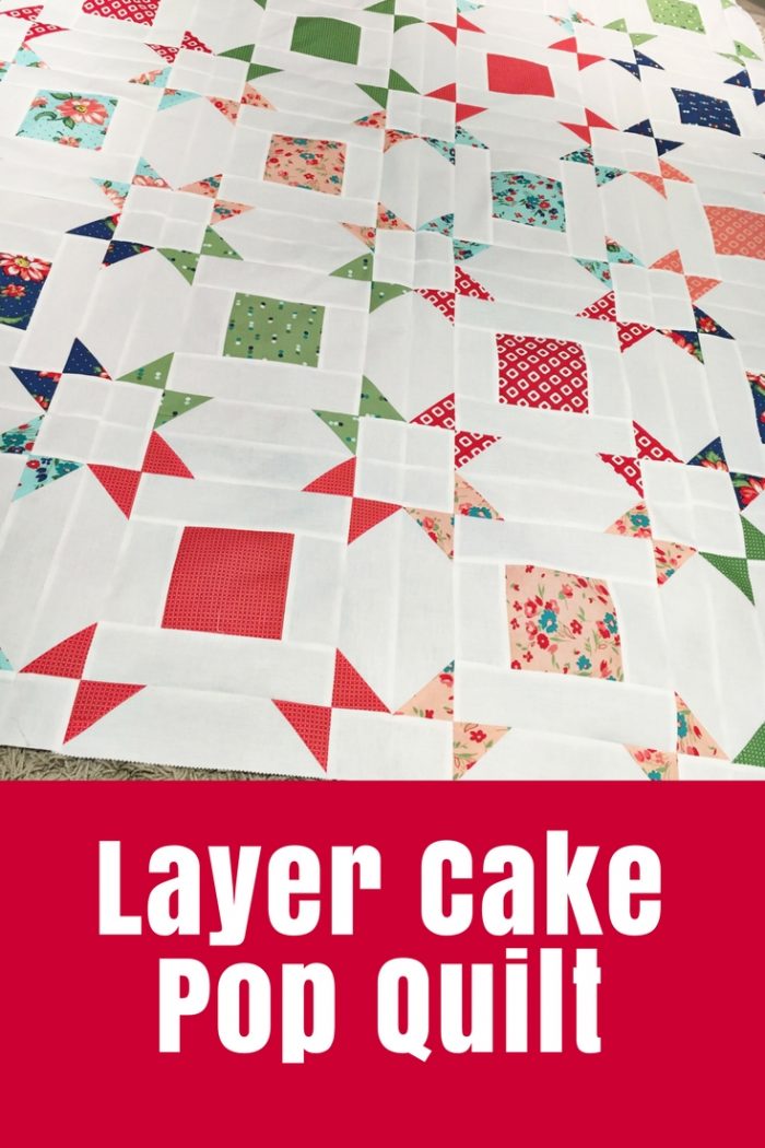 I've such a lovely day of sewing! See my Layer Cake Pop Quilt, an easy patchwork quilt pattern using a layer cake and a jelly roll.