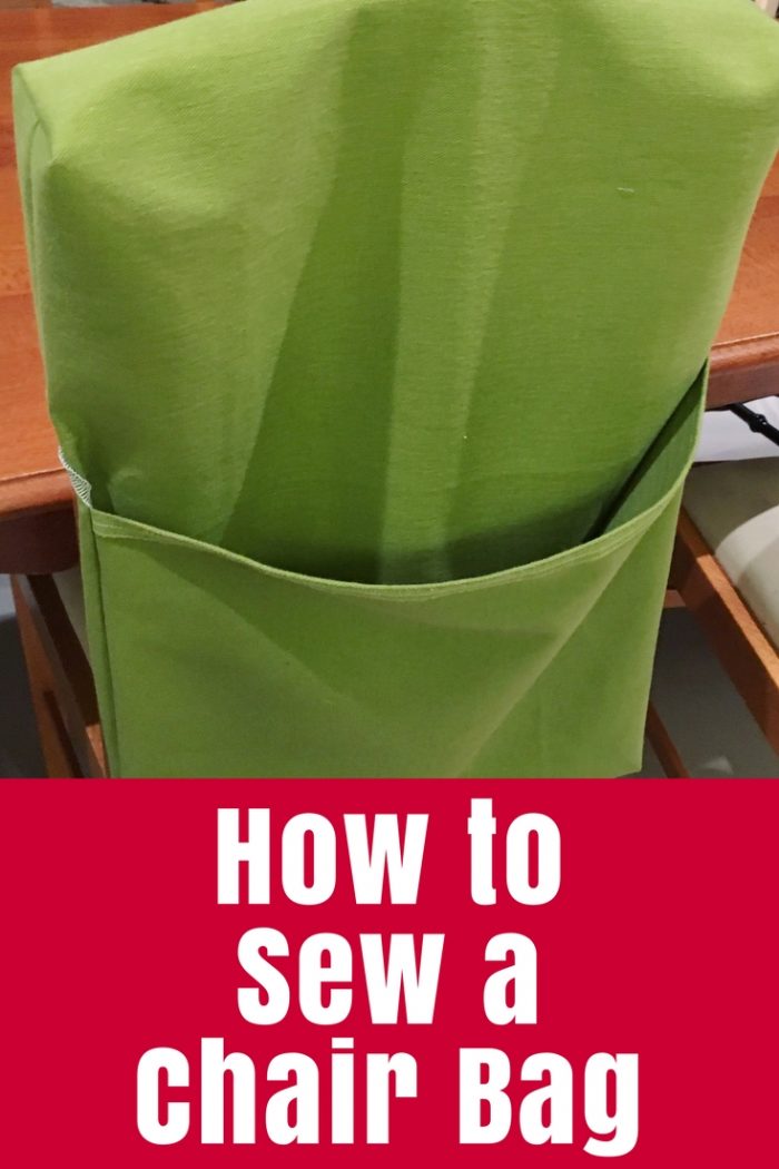 Tutorial: Learn how to sew a chair bag - a simple bag that hangs over the back of a chair with a pocket for school books or folders.