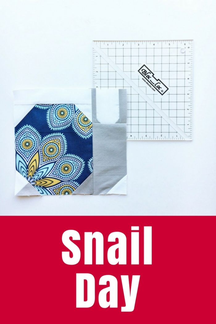 It's Snail Day again! Let me tell you about the handy Bloc-Loc ruler I've been using for these cute snail blocks - it really makes them easy!