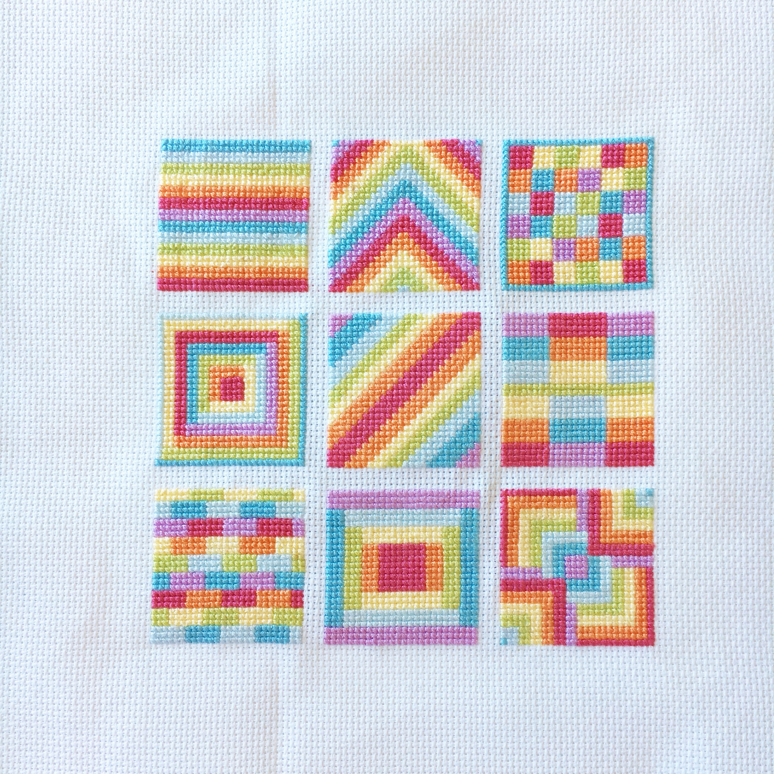 Pastel Rainbow Blocks Finished • The Crafty Mummy