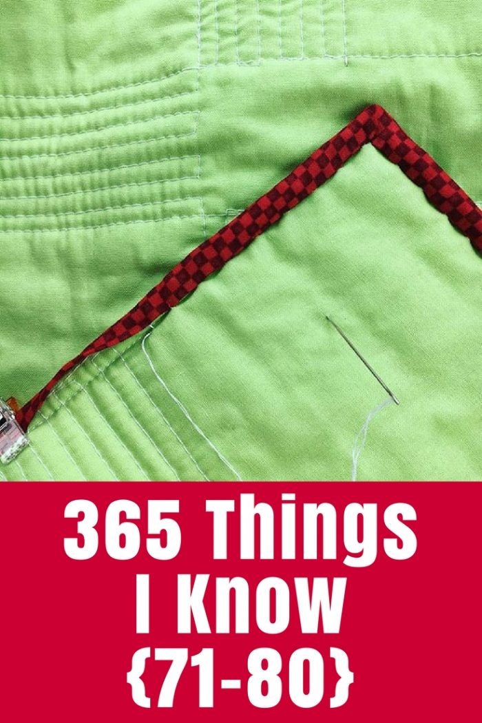 I know more than I realised. I know about sewing and crochet and quilting. But I also know about cleaning and housekeeping and being a mum. Follow the 365 Things I Know project.