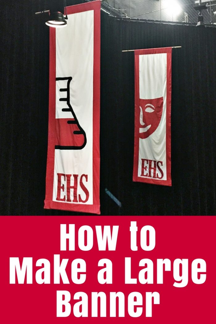 How to make a large banner for an event, display or theatre stage. Learn how I created large images and mirror image letters to applique for these musical banners.