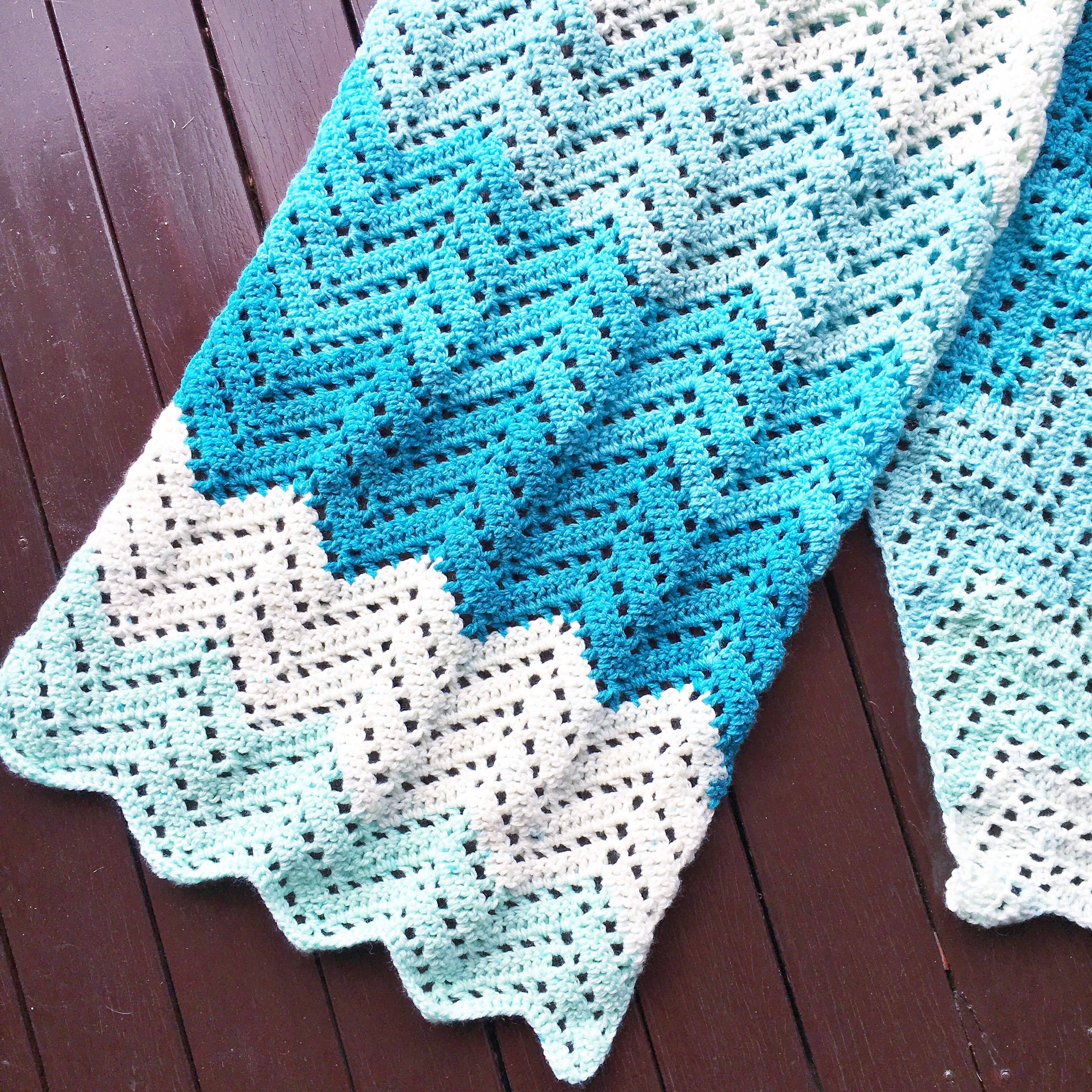 Crochet Lacy Chevron Wrap