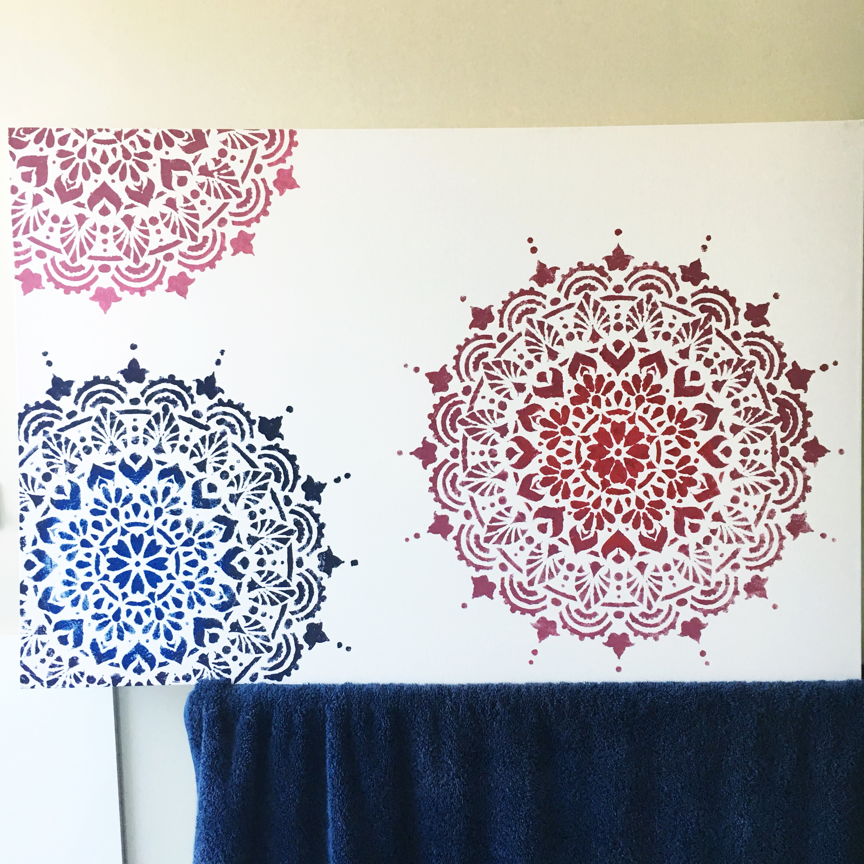 Reusable Stencil Mandala Painting Template with 3 Pieces Painting Pen for Floor Wall Tile Fabric Furniture Wood Painting 9 Pieces 11.4 x 11.4 Inch Large Mandala Stencil