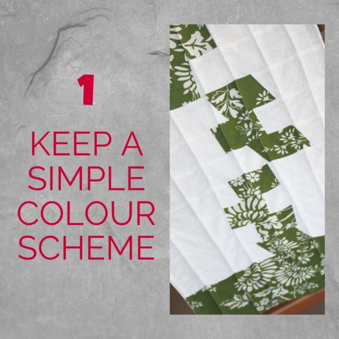5 tips to sew a quilt before Christmas | 1 keep a simple colour scheme