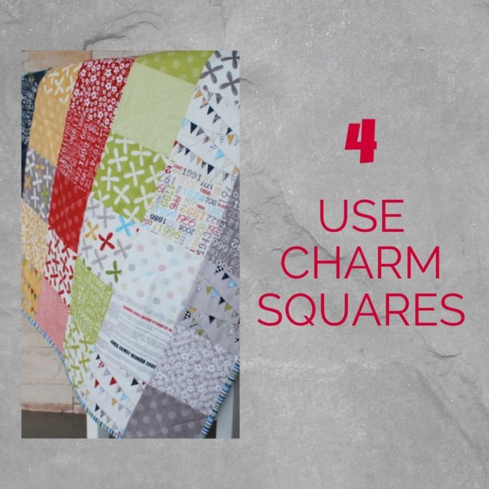 5 tips to sew a quilt before Christmas | 4 use charm squares